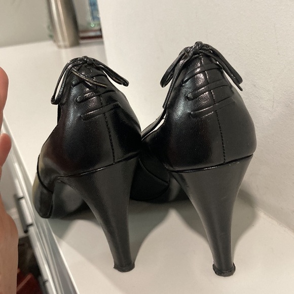 ALDO Leather Black Peep Toe Heels 37 - Picture 9 of 15